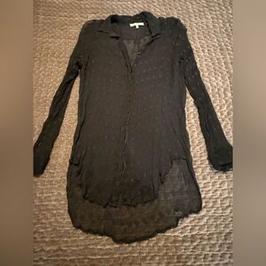IRO Black Textured Sheer Top
